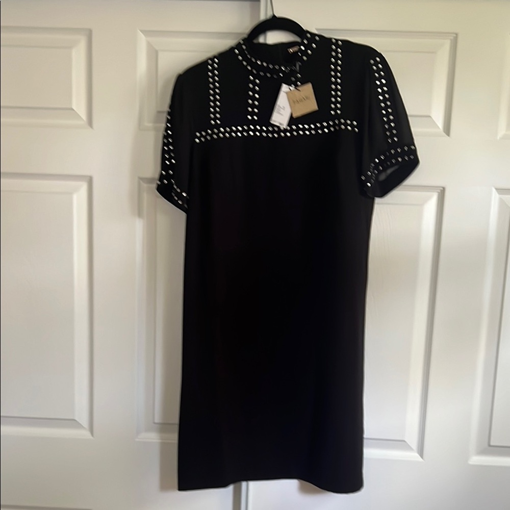 Chic Black Dress with Silver Beaded Accents